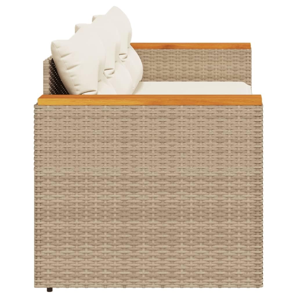 Gecheer Divano da Giardino,Esterno,Patio,Terrazzo,Veranda con Cuscini a 3 Posti Beige in Polyrattan-PL60
