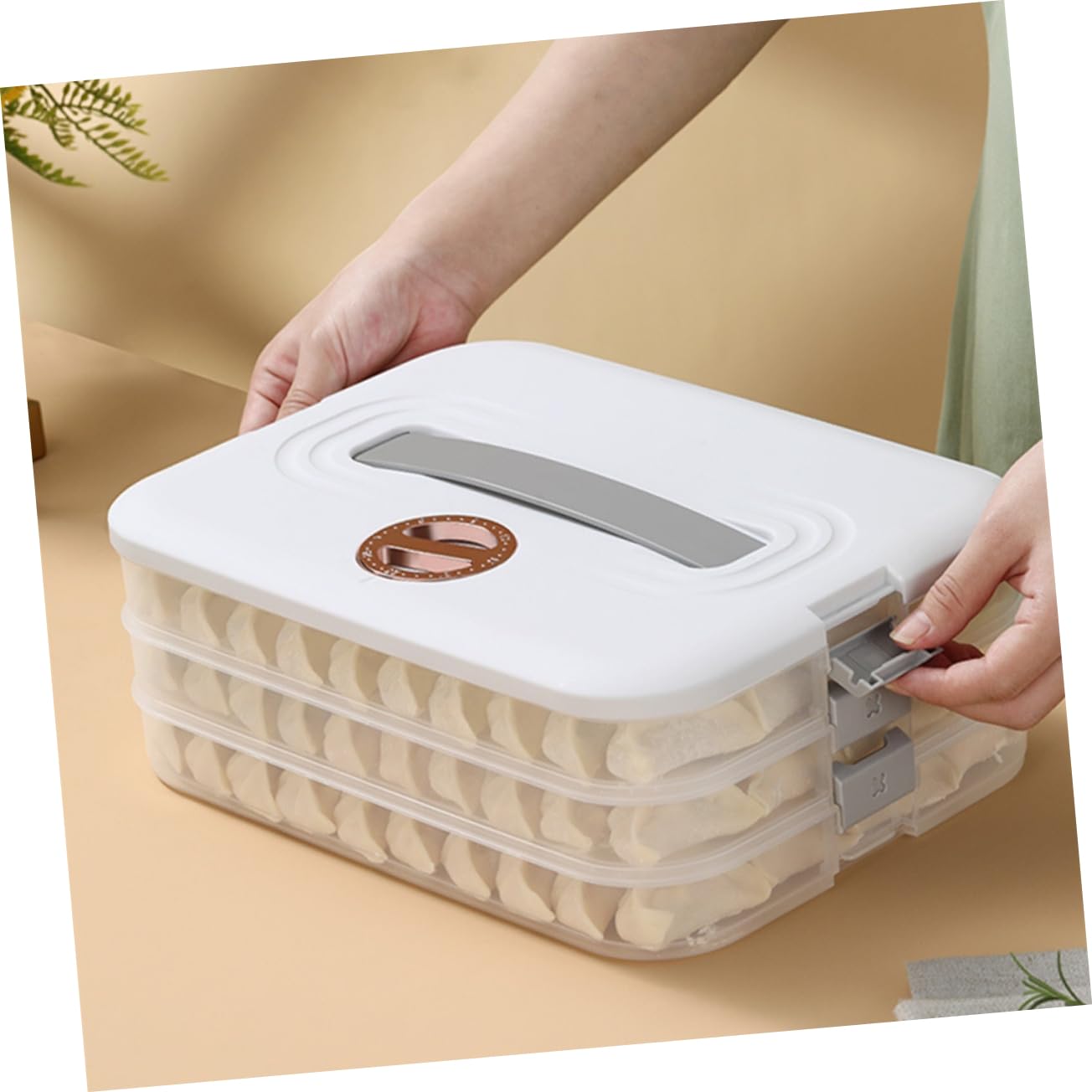 Cabilock Caja de Conservación de Alimentos Frescos para Guardar Dumplings Estuche Frigorífico Contenedor de Cocina
