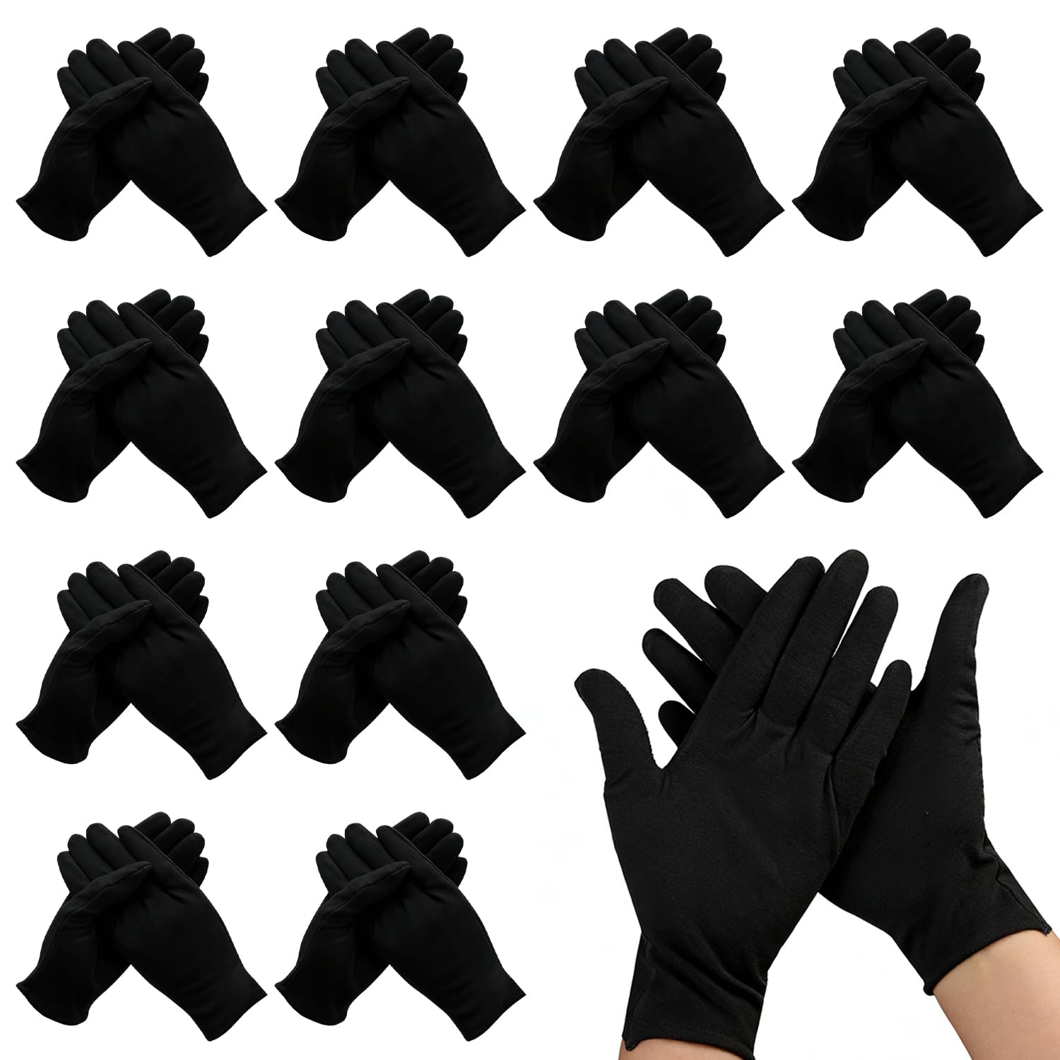 Xynovate 15 Paar Baumwollhandschuhe, Fingerlose Feuchtigkeitshandschuhe, Feuchtigkeitsspendende Handschuhe für SPA, Schmuckinspektion, Münzhandhabung(Weiß) | Feuchtigkeitsspendende Handschuhe für SPA, Schmuckinspektion, Münzhandhabung(Weiß)
