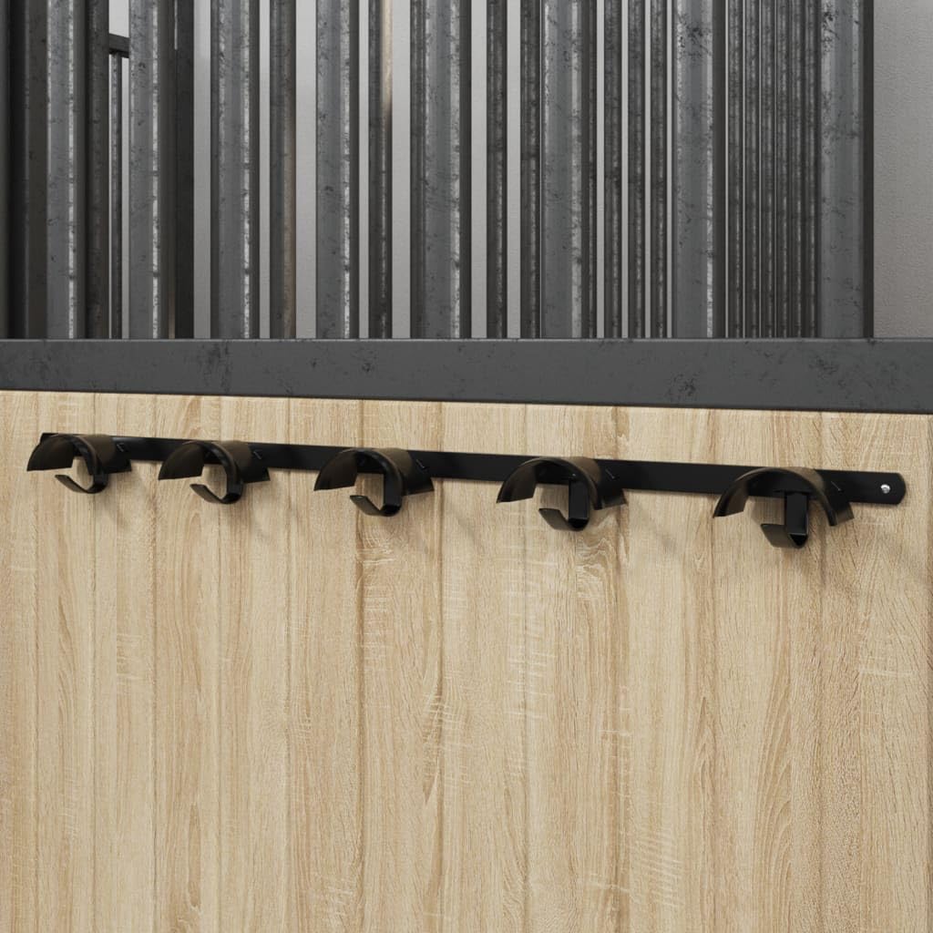 Supporto Briglie per 5 Briglie con 5 Ganci Nero in Ferro-172448