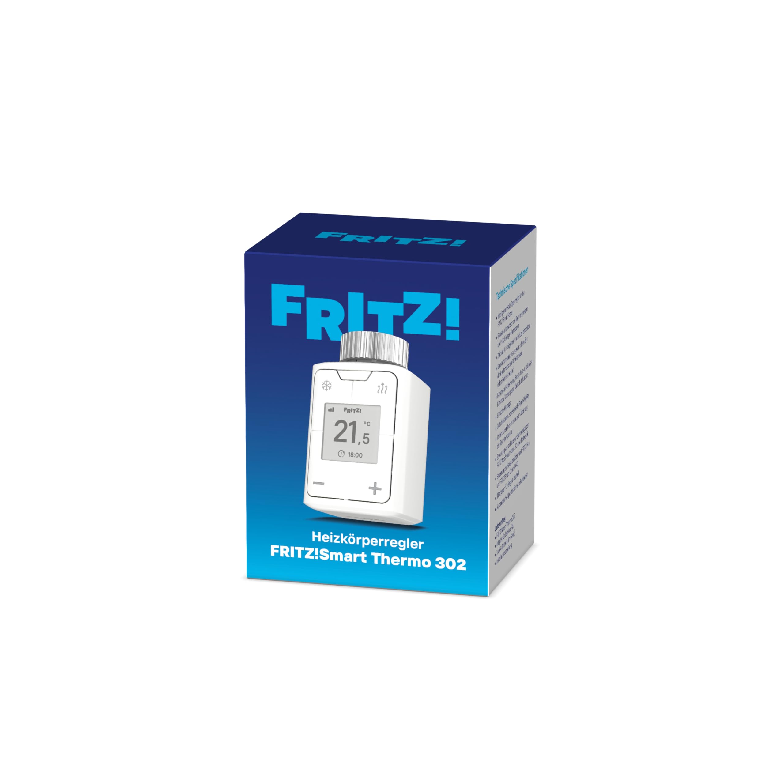 FRITZ!Smart Thermo 302 | intelligenter Heizkörperregler | effizientes Heizen & hoher Komfort | kompatibel mit gängigen Heizkörpern | komfortable Steuerung per App & Display | einfache Einrichtung