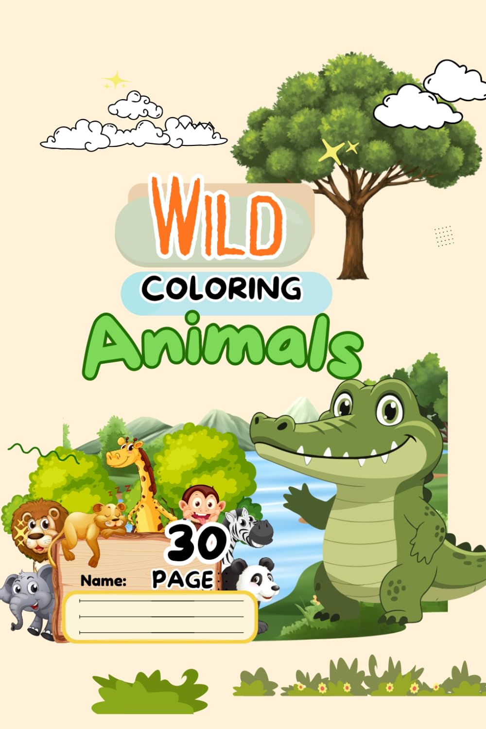 wild animals coloring book