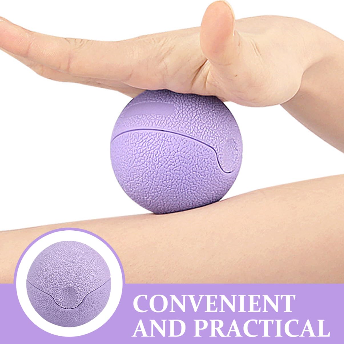 TOVINANNA 3-in-1 Massage Ball Massagers for Neck and Back Ball for Massaging Deep Tissue Massage Ball Multi-use Massage Ball Leg Massage Ball Back Massage Ball Purple Fitness TPE Foot Roller