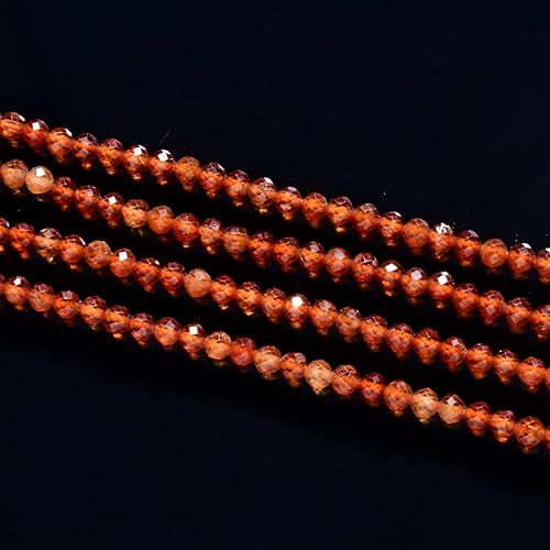 Miniatura 2 de Adabele GK4-23 - 2 hebras de piedras preciosas curativas de granate espesartina naranja natural de 0.157 in (0.16 pulgadas) pequeñas y pequeñas