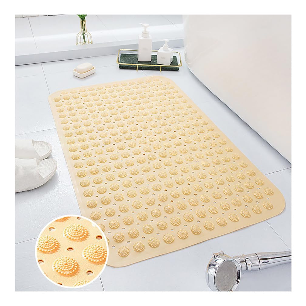 Komfort Duschmatte rutschfest Badewanne mit Saugnäpfen, Sicherheits rutschfeste Badewannenmatte Senioren mit Ablauflöchern, PVC Massage Duschmatten für Nassbereiche,F,57x88cm/22x35in