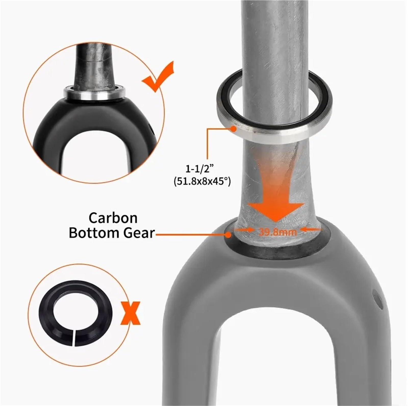 Generisch 700C Carbon Road Fahrrad Gabel Konischer Gabelschaft Steckachse 100x12mm UD Scheibenbremse 140/160mm Fahrrad Ersatzteile