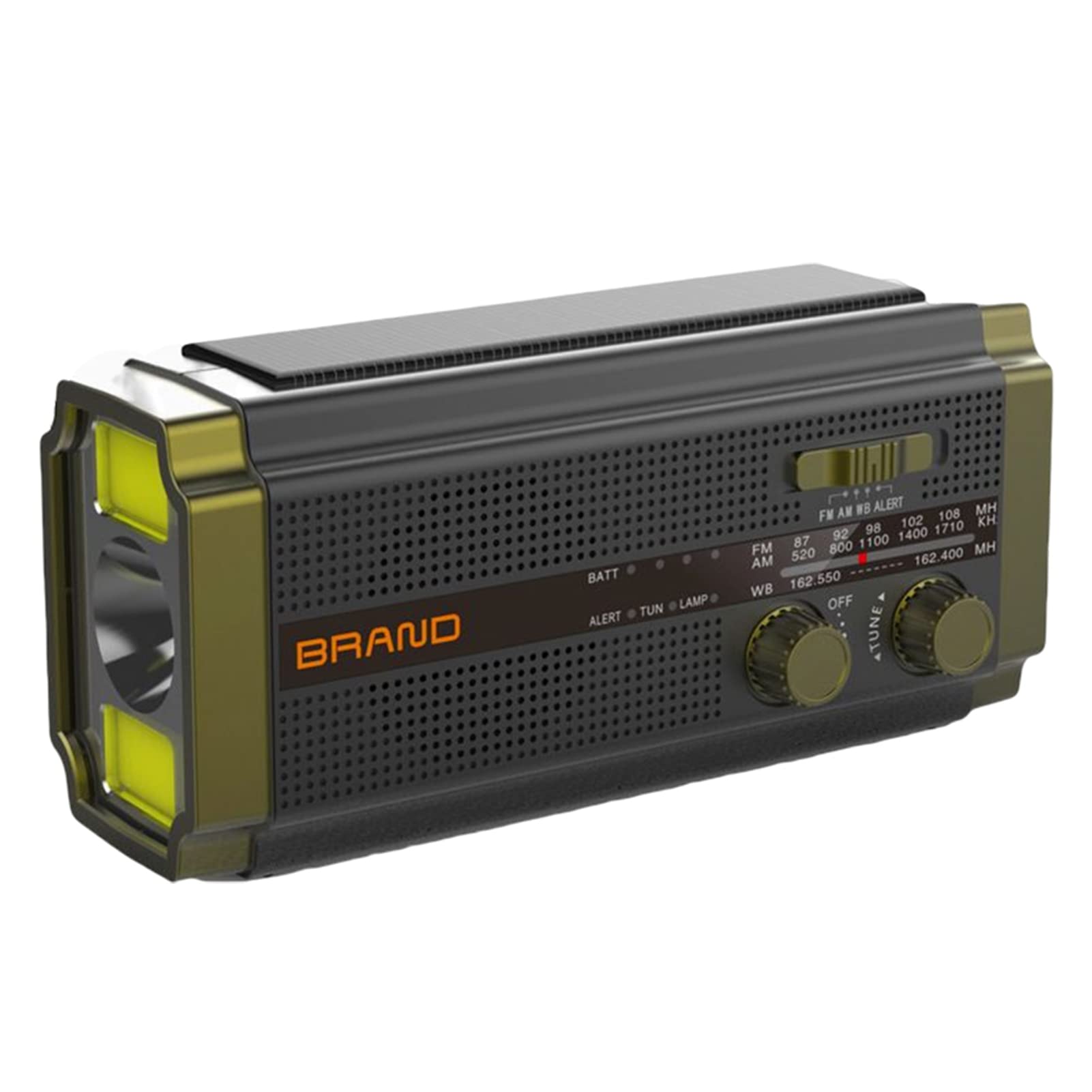 Byylecl Gray Black Wind Up Solar Radio With Led Torches Power Banks, Hand Crank Radio With Reading Lamp, Emergency Equipment For Outdoor