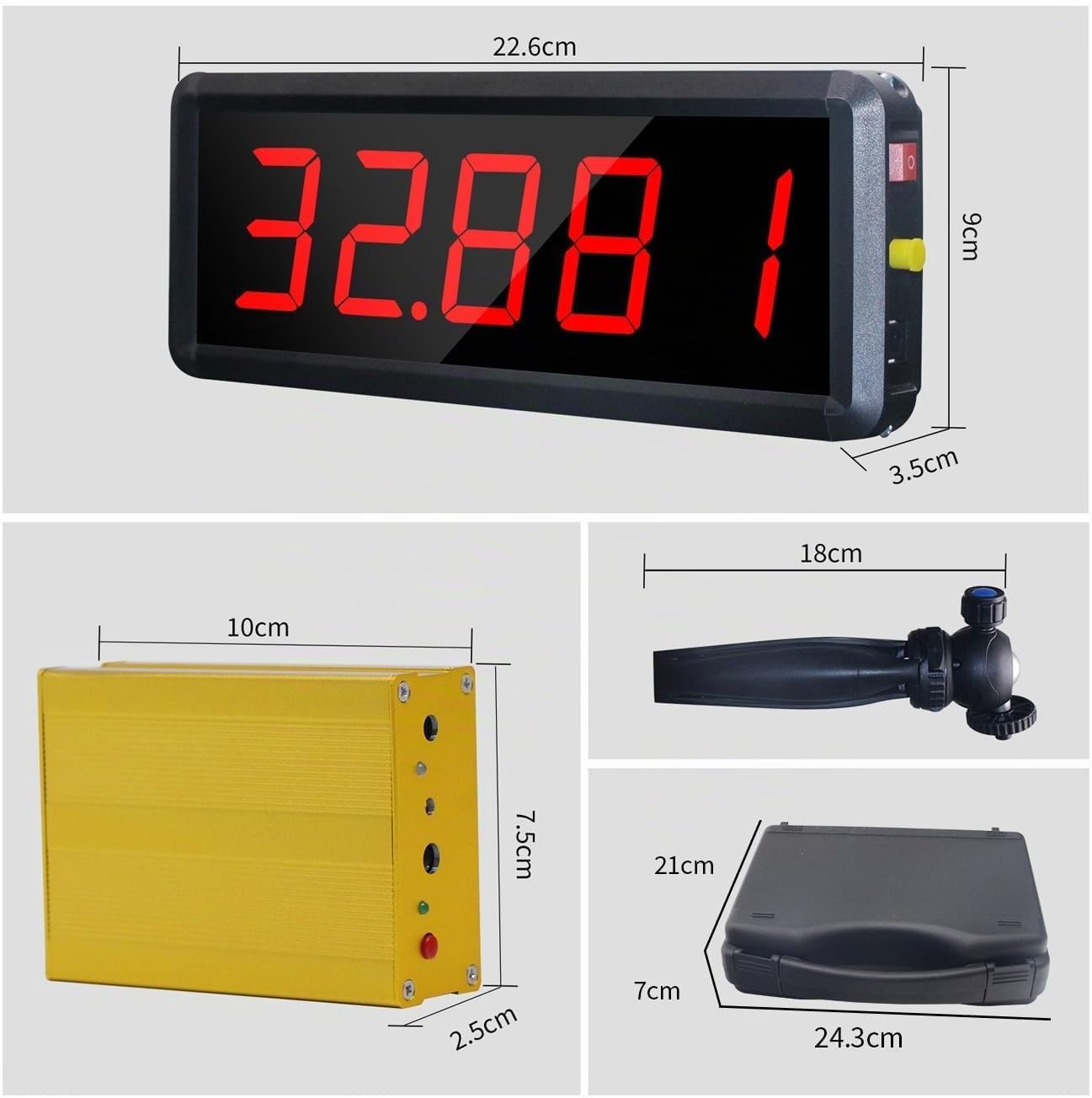 Chronomètre Laser sans Fil pour Les Sprints, Chronométrage Laser pour la Piste 50 mètres en Spirale, Horloge de Course Chronomètre pour l'entraînement de la Vitesse de Course (1 Ensembles)