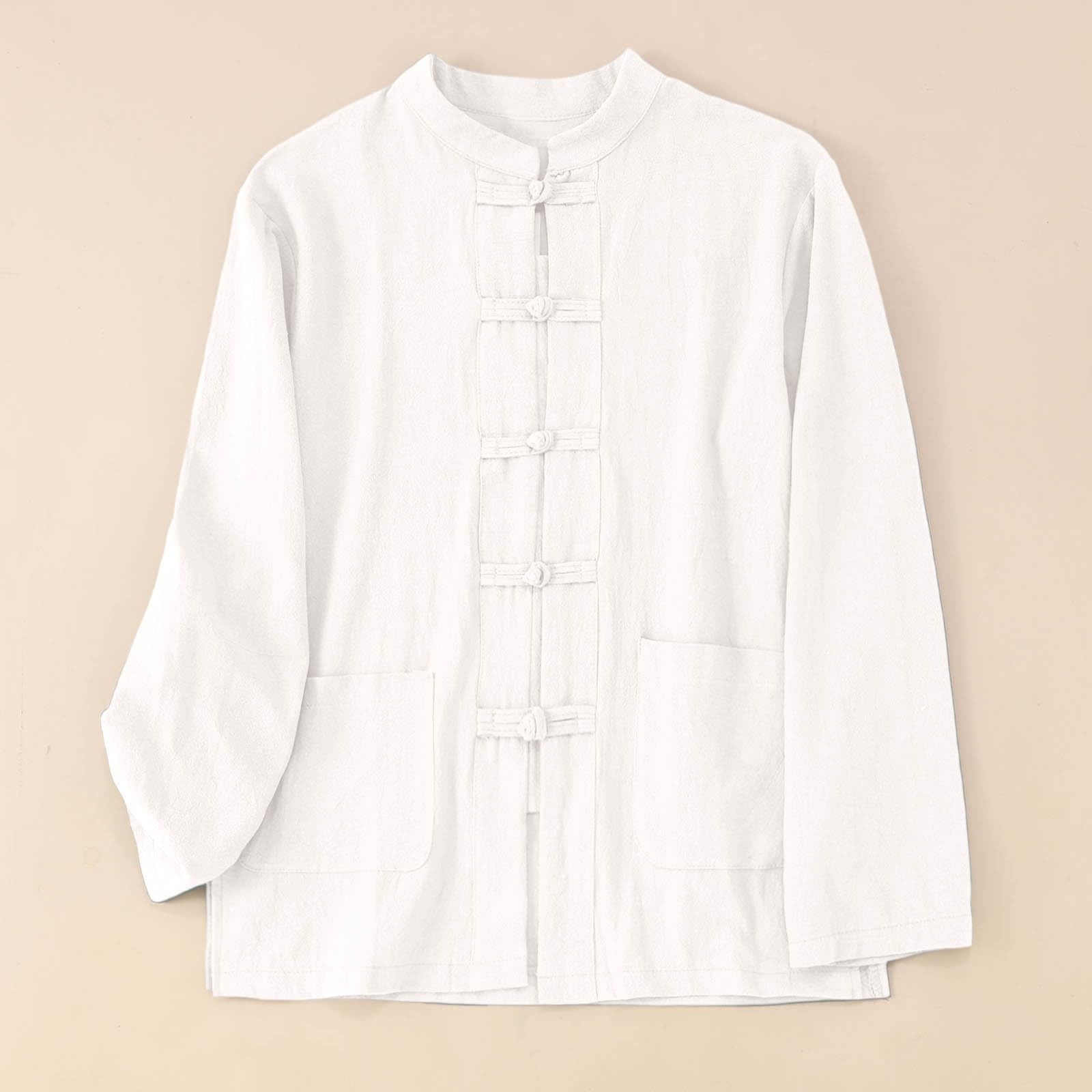 Chemise En Lin Pour Homme Tenues de Tai Chi Veste d'Arts Martiaux Chinois Uniforme Traditionnel, Vêtement d'Extérieur Pour Arts Martiaux Kung Fu, Tai Chi Wushu Pour Homme Femme Costume Tang
