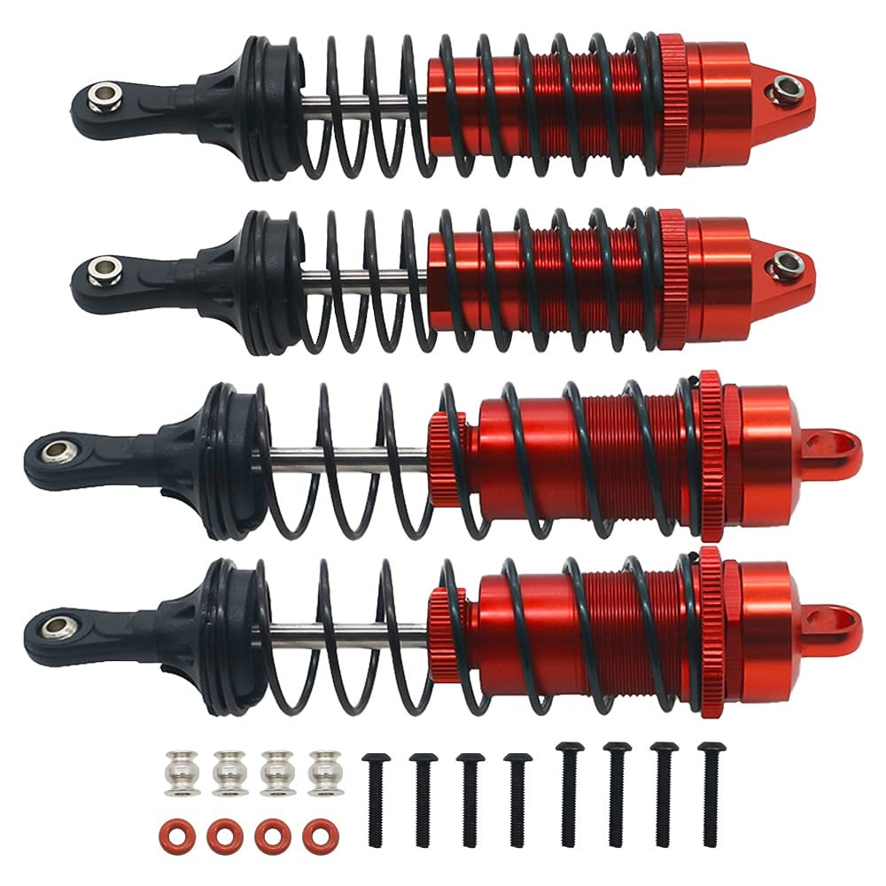 RCAWD RC Shock Absorber Set for 1/10 ARRMA 3S & Mega550 Senton Granite Big Rock Typhon Part (Red) 4 Pieces