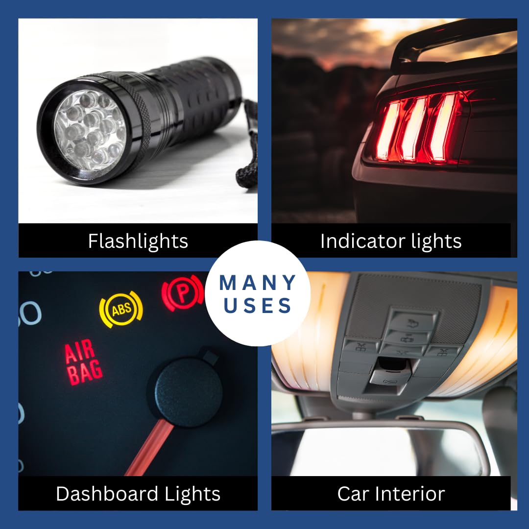 TBE LIGHTING Bombillas de repuesto para freno de coche, bombilla de marcha atrás, luces de matrícula, indicadores, parte 955/921B W16W, regulable, 18 W, xenón, sin tapa, base de cuña T5, 12 voltios