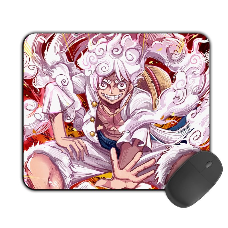 Kirmada Gaming Mouse Pad - Luffy Gear 5 Laughing (One Piece) Non-Slip Rubber Base - Durable, Smooth Surface, Ergonomic Design - Easy to Clean -Small Size for Mackbook,Laptop,Desktop-image-42