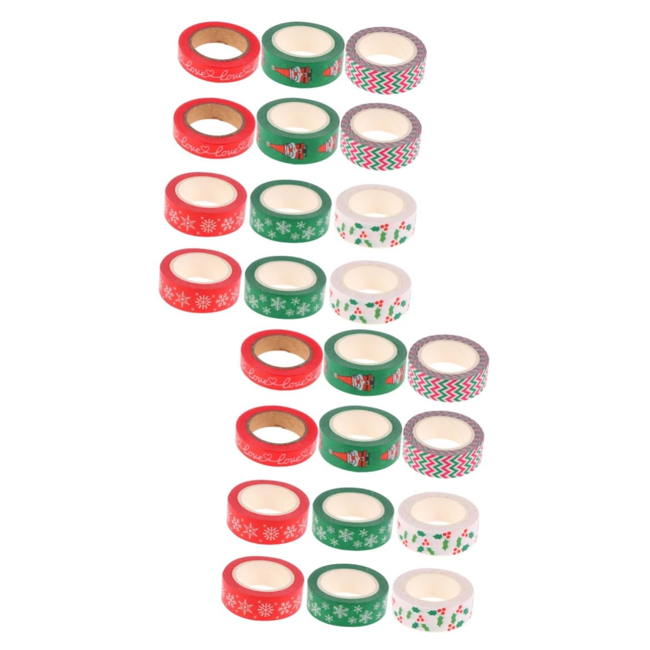 Housoutil 24 Rollen Weihnachts Washi Tape mit Festlichen Mustern Umweltfreundliches Papier Leicht Abziehbar ohne Rückstände Vielseitig für DIY Dekoration Geschenkverpackung Scrapbooking und