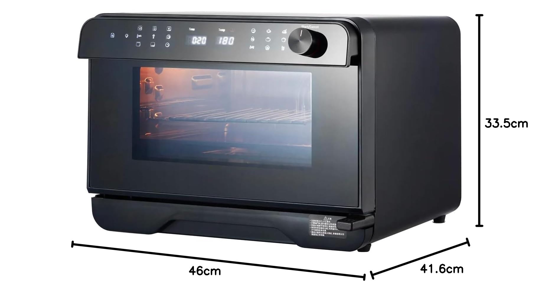Avilia Dampfgarer mit integrierter Luftfritteuse 25 l, ideal zum Dampfgaren, Frittieren mit Luft, Rösten, Auftauen, Fermentieren von LCD-Display