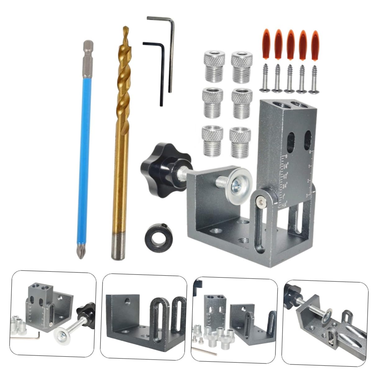 ARTIBETTER Drill Tool Set Inclined Hole Locator 15° Woodworking Supplies Punch Locator Tool for Safe Usage