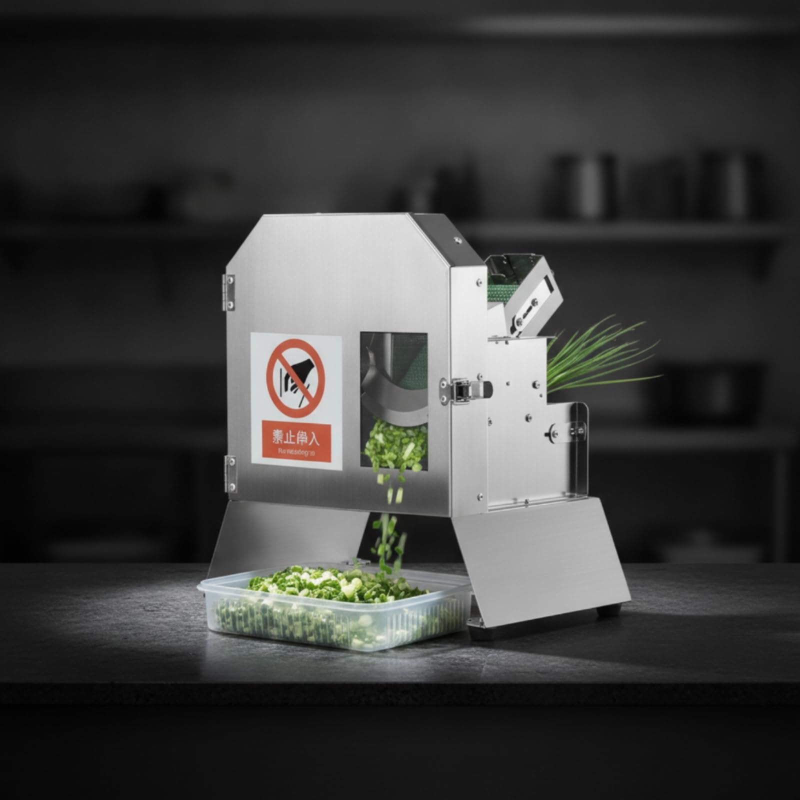 Coupe Légumes Électrique Trancheuse Râpeuse Hachoir Machine de Découpe Multifonction Réglage Fin à Épais Fenêtre Frontale Accès Latéral Format Compact