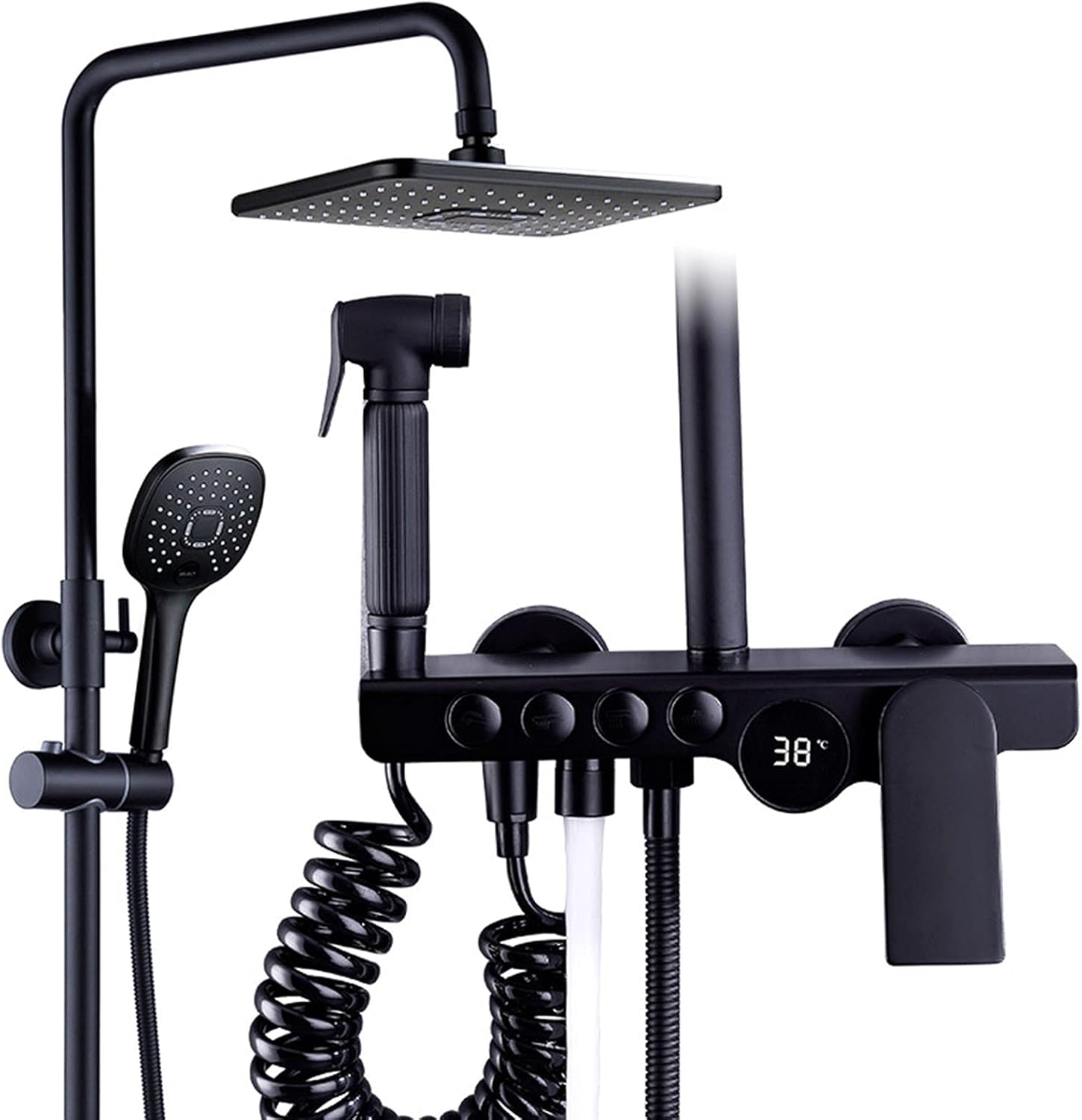 Rain Shower System Complete for Bathroom, Wall Mount Adjustable Shower