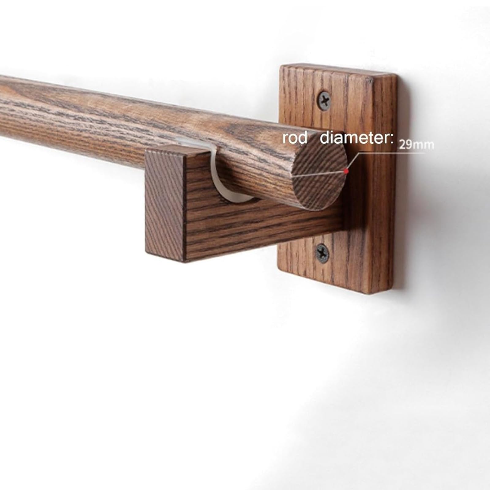 Bastone Per Tende In Legno Di Faggio - 280 Cm, Montatura Laterale - Foto 6