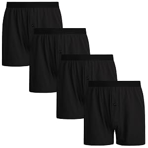 INNERSY Mens Boxer Shorts Loose Fit Soft Cotton Boxers for Men 4 Pack