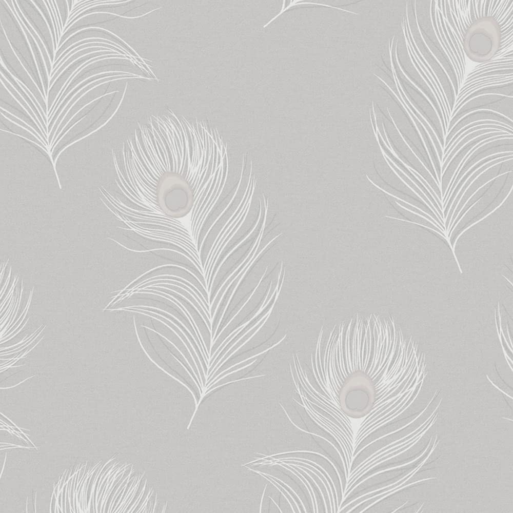 Holden Decor Grey Opus Pavona Wallpaper 36241 - Italian Peacock Feather Quill