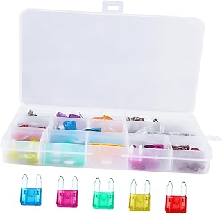 Wakauto 140 Peças Fusíveis De Pino De Segurança Para Carro Mini Fusíveis De Lâmina Mini Fusíveis Fusíveis De Carro Bladee Fusíveis De Lâmina De Carro Acessórios De Fusível Automático Mini