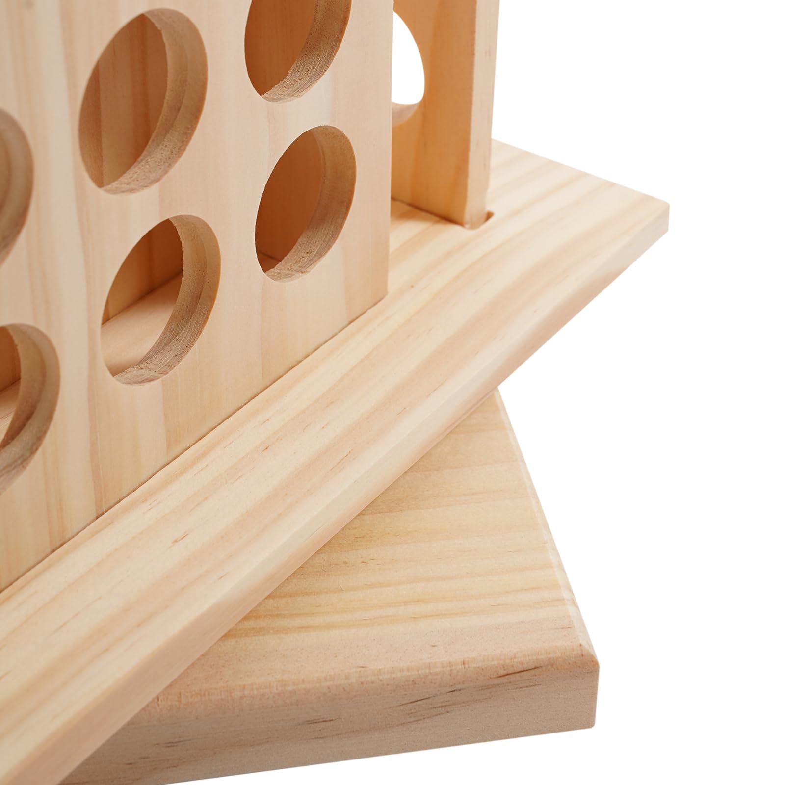 Drehbarer Ätherisches Öl Display Ständer, Aufbewahrungsbox aus Holz mit 125 Löcher 4 Seiten, Nagellack Organizer Aromatherapie Öle Gestell Halter Anzeige für Trägeröl, Duftöle, Parfüm