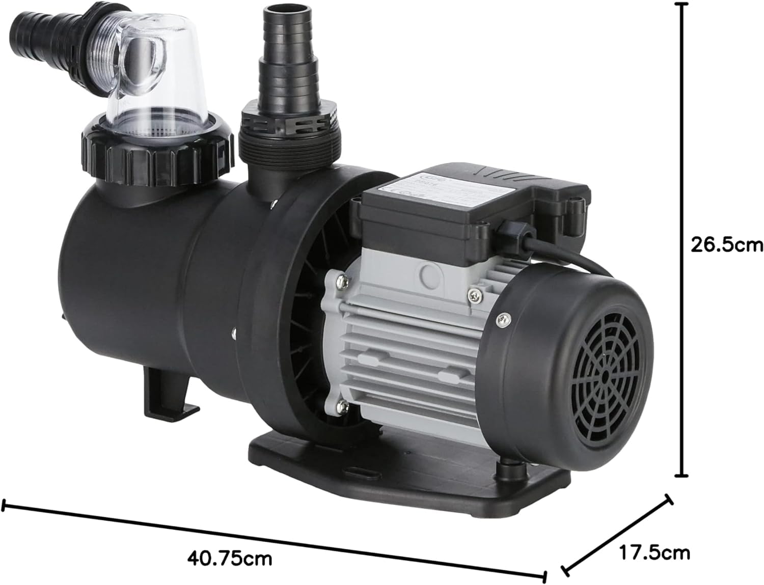 Gre PP202 - Pompe de filtration pour piscine, 1600 W, 27 000 l/h, conformément à la directive européenne sur l'écoconception, Jusqu'à 170 m3
