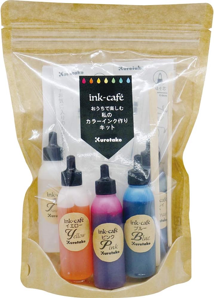 Kuretake ECF160-500 Ink Cafe Enjoying My Color Ink Making Kit, 5 Colors