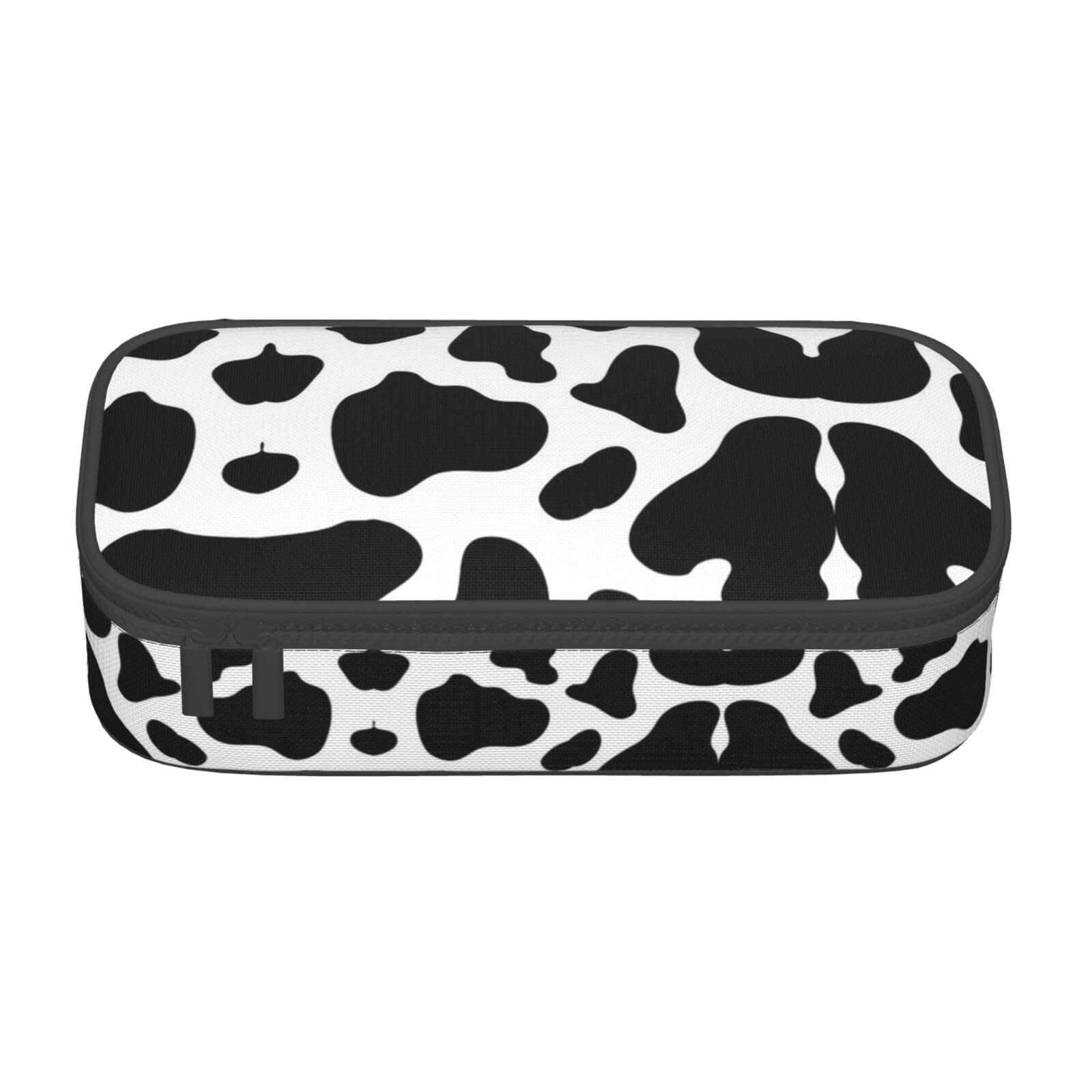 Faduni Cow Spot Large Capacity Pencil Case Pouch Holder Pen Case School Supplies Gift for Middle High School Students Girl Boy Adult Teen