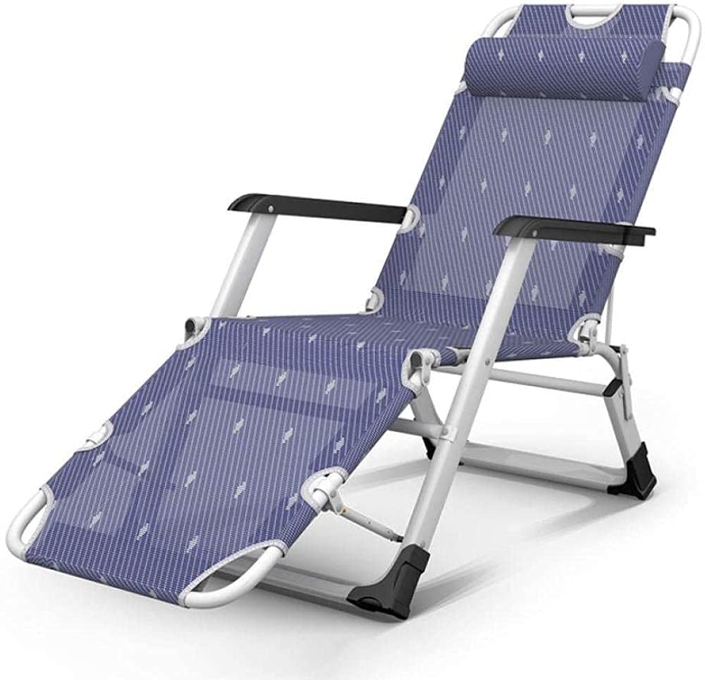 Chaise longue réglable et pliante en toile Teslin bleu pour un confort de jardin modulable