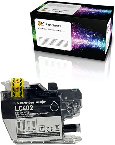 OCProducts - Cartucho de tinta de repuesto compatible para Brother LC402, color negro para MFC-J5340DW MFC-J6540DW MFC-J6740DW MFC-J6940DW