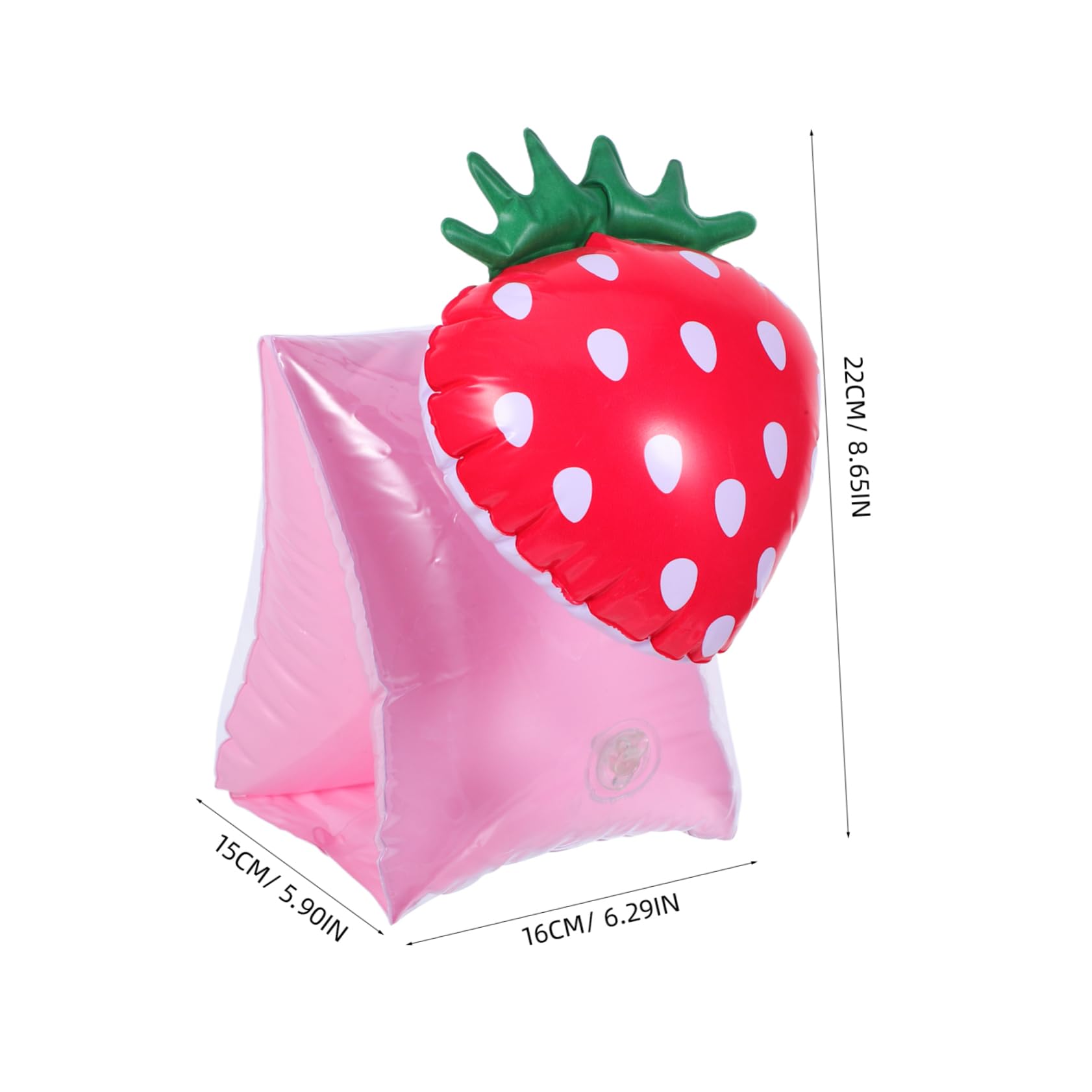 CIYODO 1Pair Inflatable Strawberry Arm Float for Safe Swim Pool Training Ring for Boys and Swim Floaty Arm Bands for Summer Water Fun