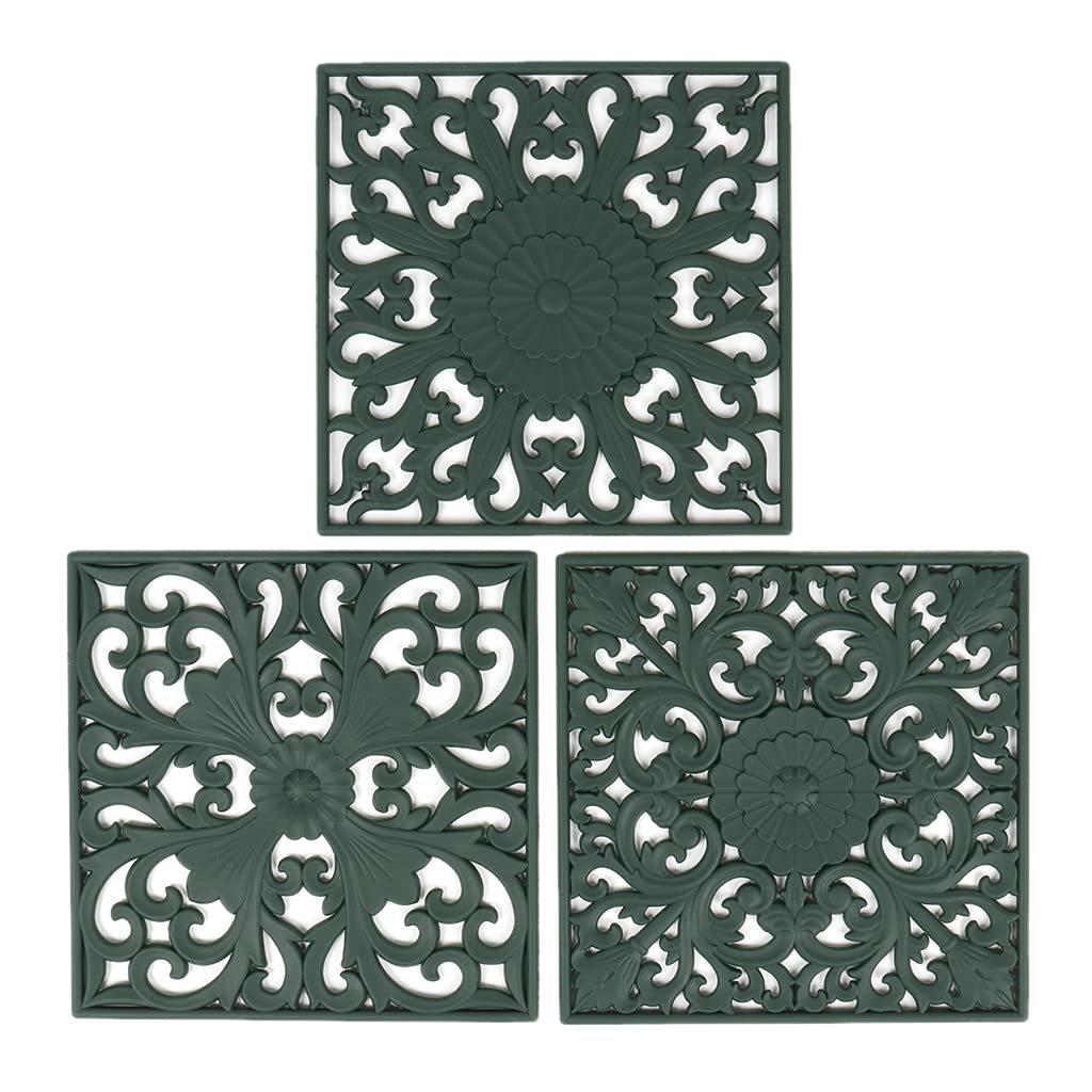 European Silicone Heat Insulation Pad to Protect the Desktop Pad Classical Pattern Hollow Anti-scalding Pot Pads Pot Pads Holder for Countertop Silicone for Kitchen