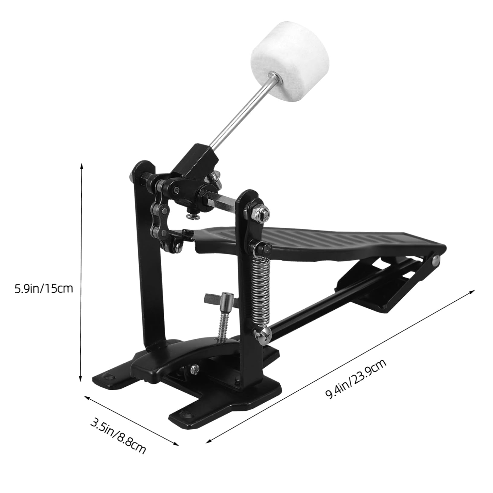 Hemoton Single Bass Drum Pedal, Aluminum Alloy Foot Kick Percussion Bass Drum Pedal for Kick and Electronic Drum Black - Image 4