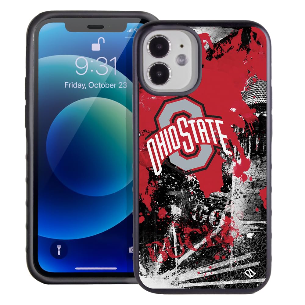 Guard Dog Case Compatible with iPhone 12 Mini - Military Grade - Rugged Two Piece Protection - Collegiate Licensed - Ohio State Buckeyes - by Paulson Designs