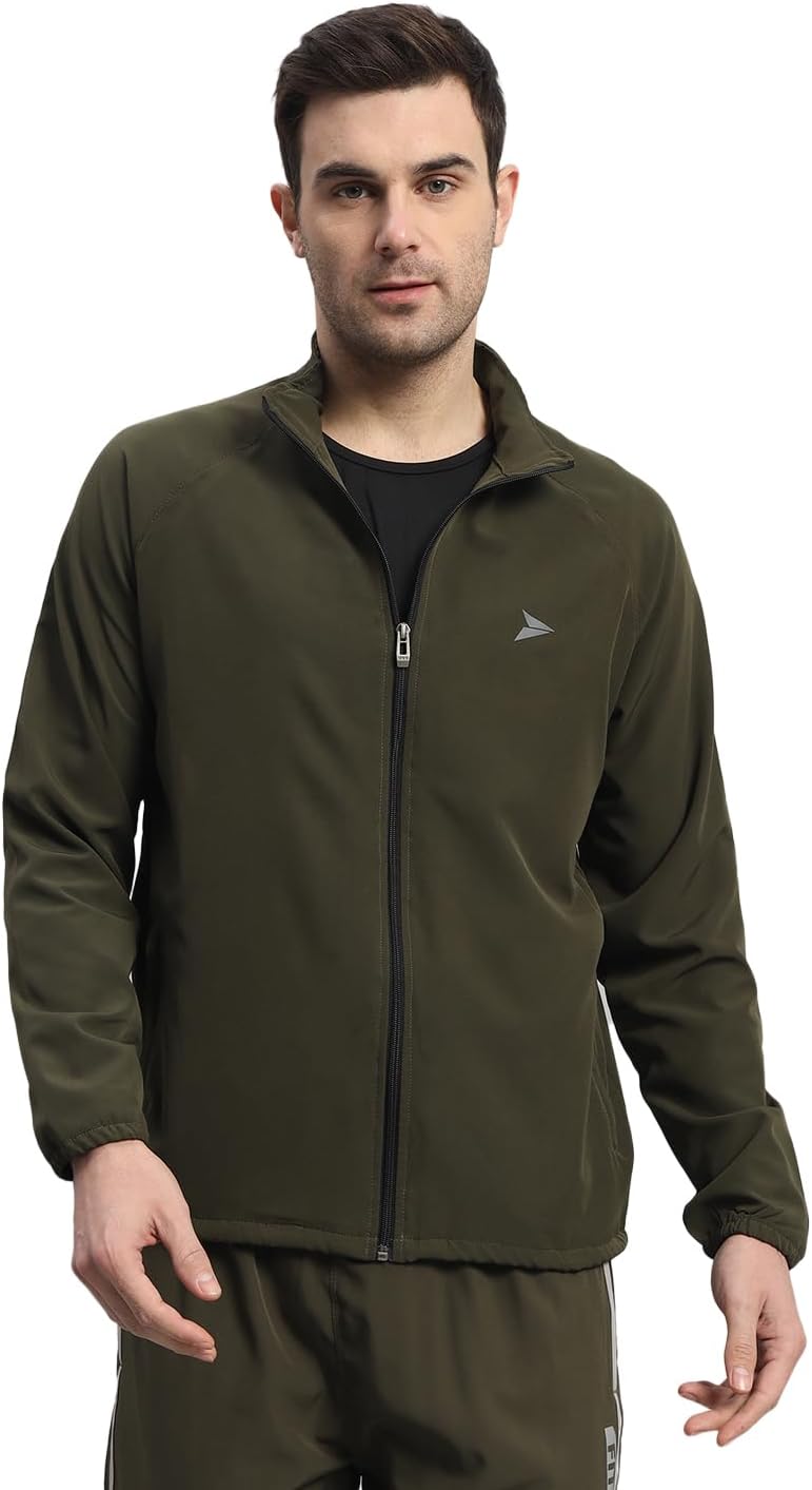 FITINC NS Jacket for Men with Two Closer Zipper Pockets - Sports and Casual Wear