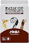 JUNAI Tofu Litter chat 2.3kg, Café Cluping Chat Litter Pellet Naturel Vegan Kitty Litter, Légère et Sans Poussière Chat Littérateur pour Chats Multiples, Flushable et Biodégradable