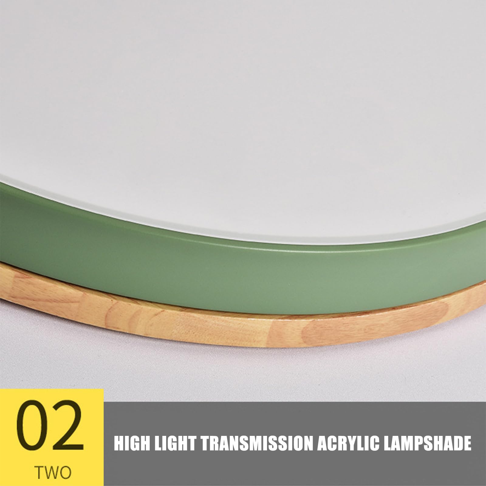 Macaron Rund LED Deckenleuchte, Modern Holz Deckenlampe Ultradünn Unterputz Deckenbeleuchtung Für Kinderzimmer, Wohnzimmer(Size:40CM,24W,Color:White,Stepless Dimming)
