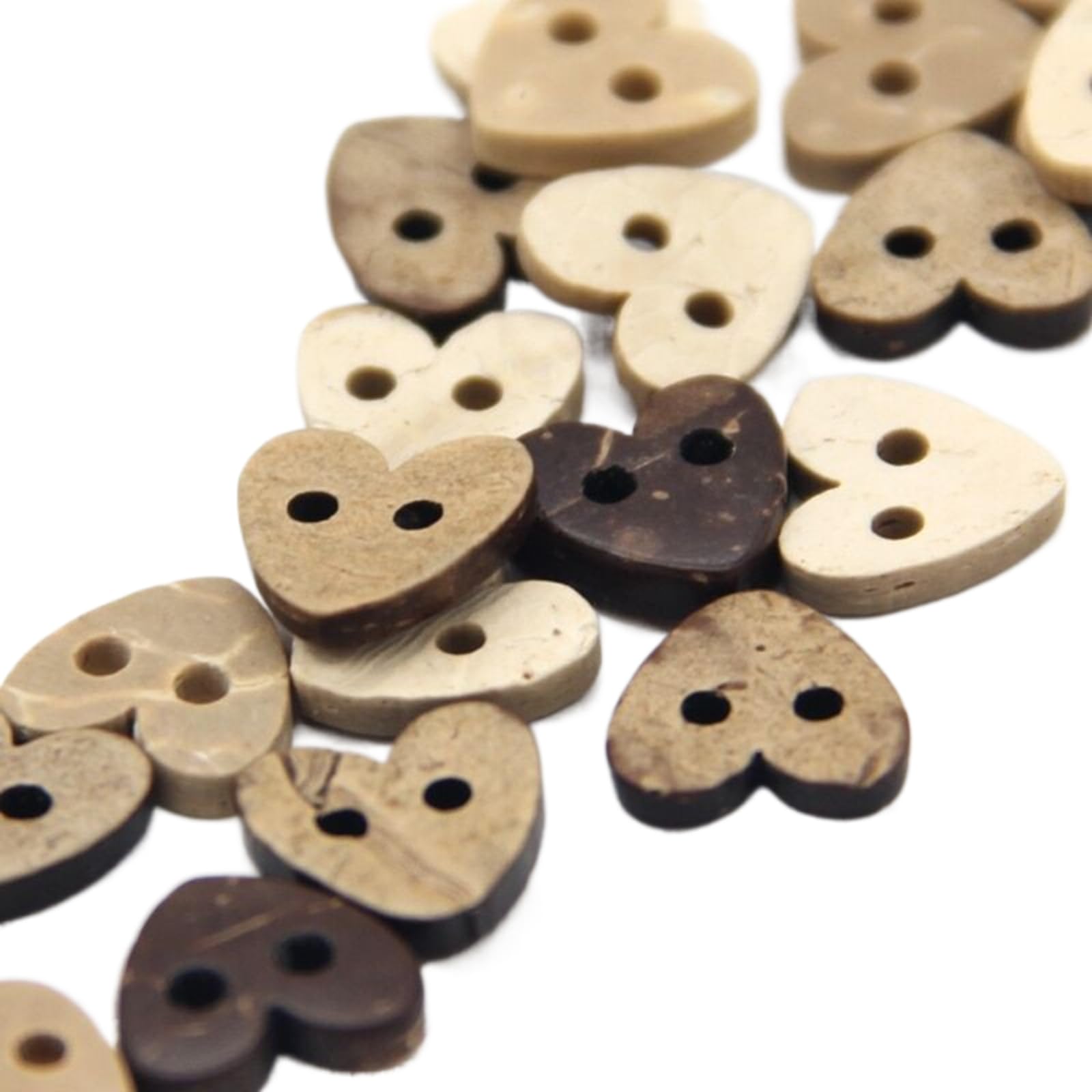 20 Bottoni In Legno A Forma Di Cuore 17x20mm - 8 Color I Mix Per Cucito, Bambini E Peluche - Foto 10