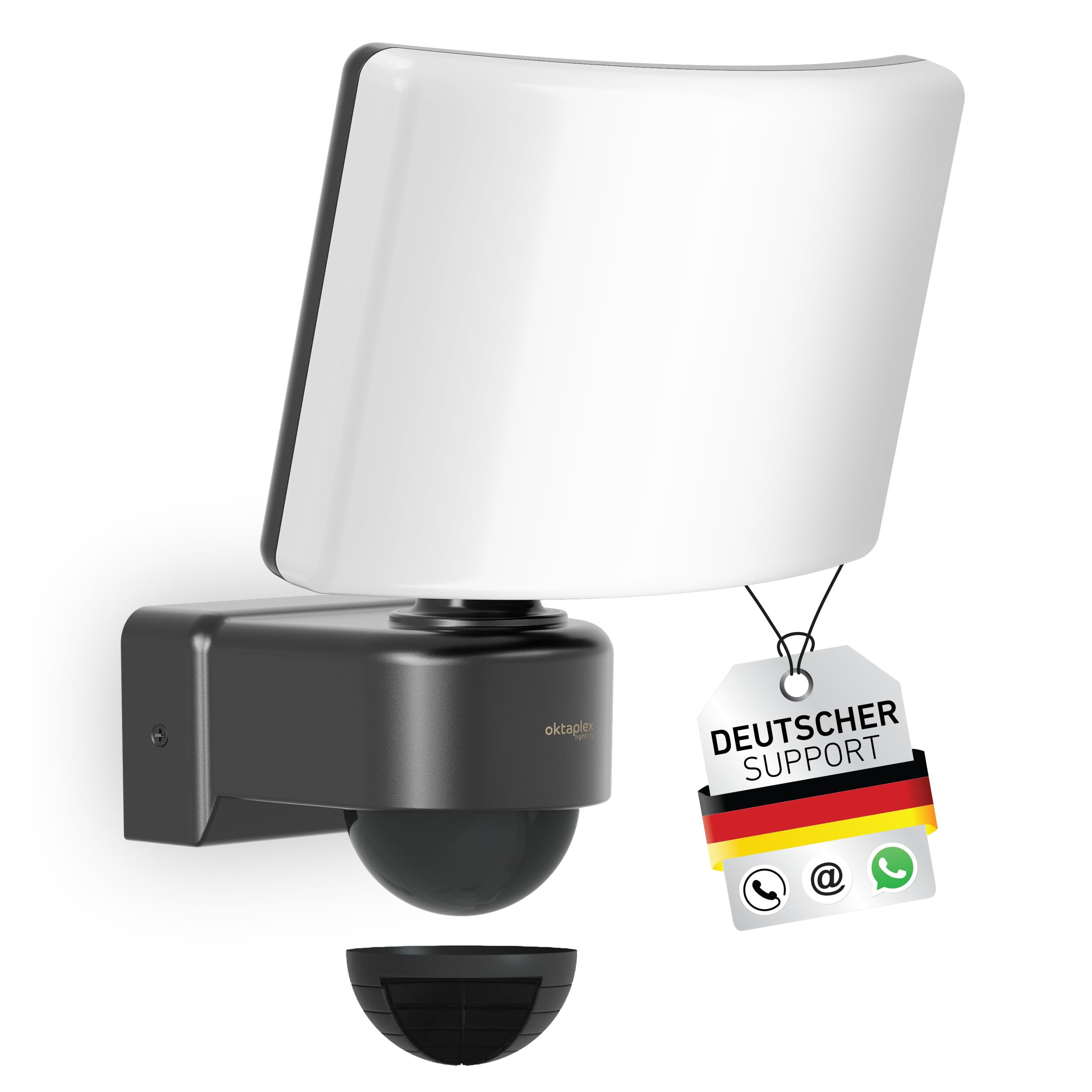 Oktaplex Cali Projektor LED z czujnikiem ruchu na zewnątrz 3000 K, ciepła biel, 2940 lumenów, IP65, antracytowy reflektor zewnętrzny - z funkcją główną
