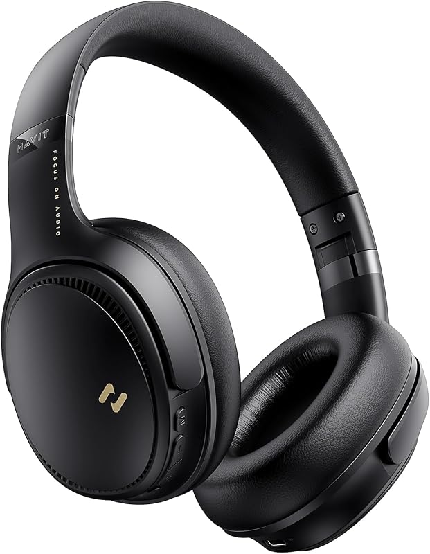 Active Noise Cancelling Headphones, Wireless Headphones Over Ear, Foldable Bluetooth 5.3 Over the Ear Headphone, 50H Playtime, HD Stereo Sound, Custom EQ via App for Travel, Office, Home
