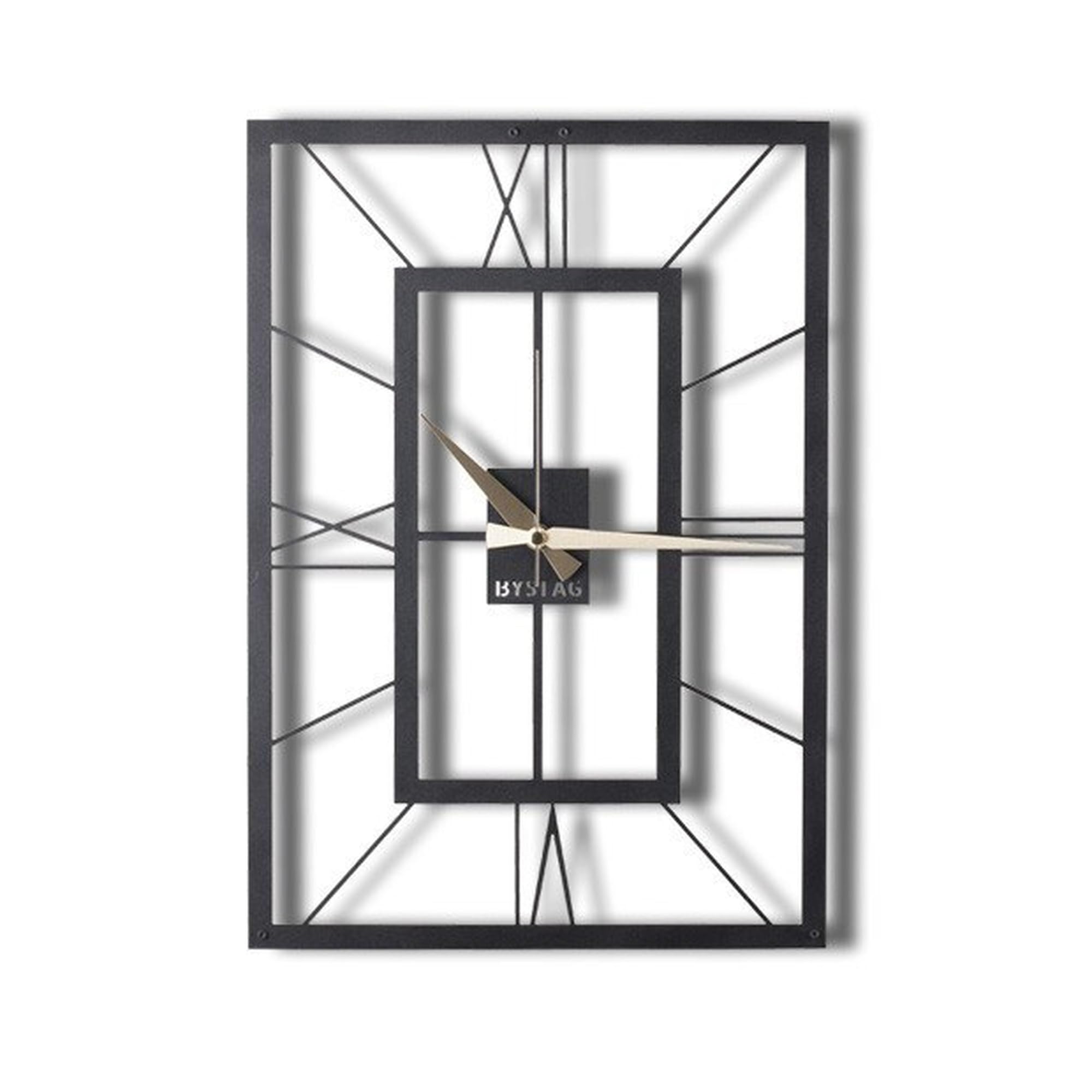 WELL HOME MOBILIARIO & DECORACIÓN Decorative metal square wall clock 49x34.5, Black/White, 49x34,5