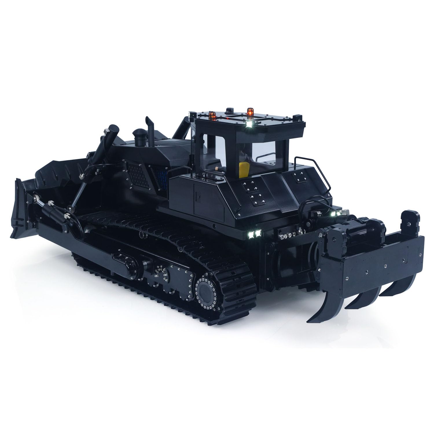 wheelfun RTR Metal 1/12 RC Bulldozer idraulico D155AX Modello Heavy Duty Dozer valvola a 7 vie Pompa olio 1.0L 5 Aratri Radio Master TX15 Batteria Hobby Grade Modello per Età 14+