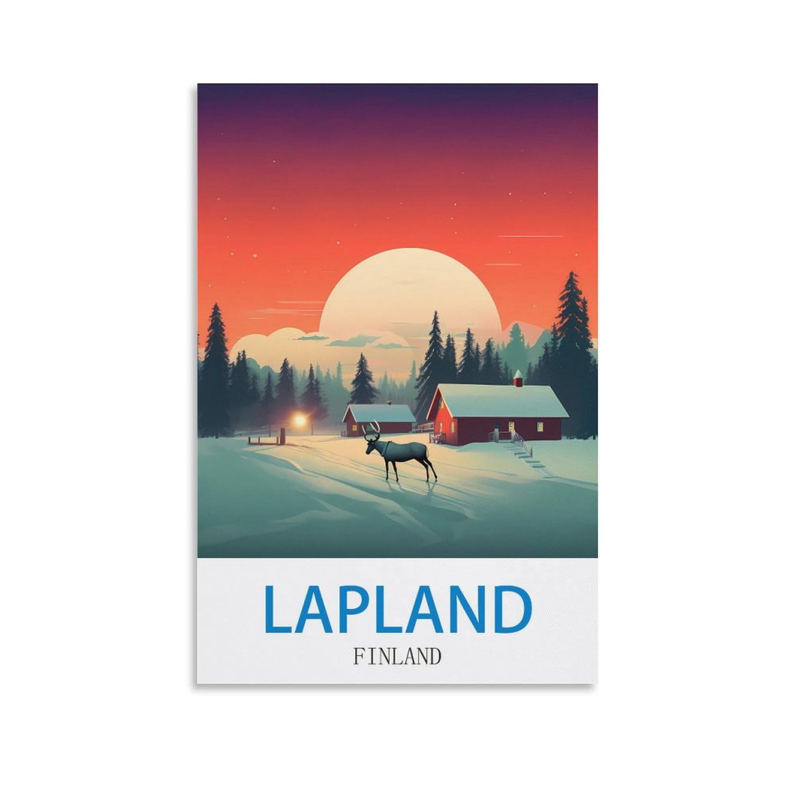 Nprzm A333 Vintage Metal Tin Sign Lapland Finland Tin Sign Retro Wall Art Poster For Home Man Cave, Cafe Bar Wall Decor 15X30cm