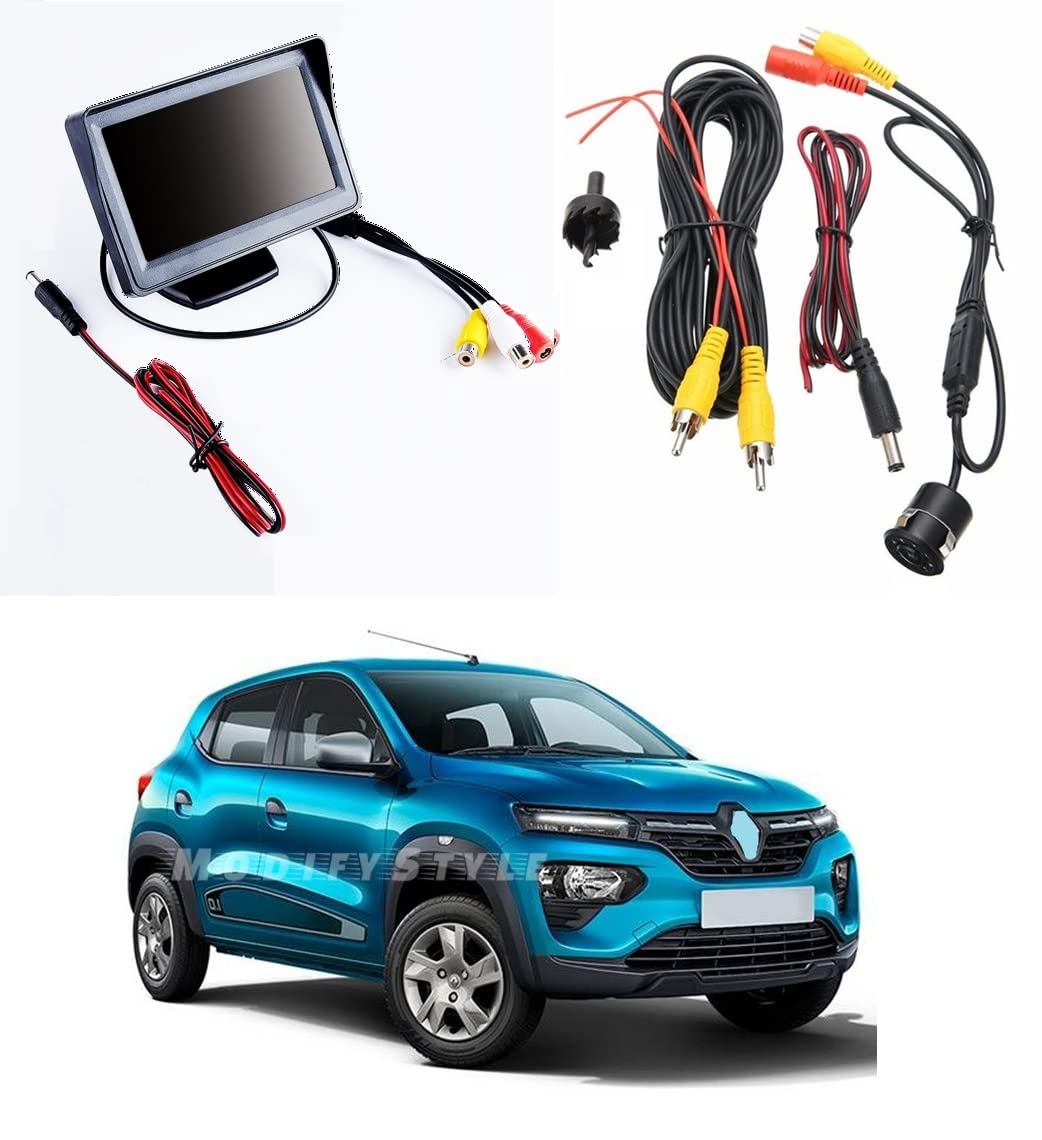 combo tft lcd 4.3inch display + reverse parking camera suitable for renault kwid (2019 to present) type 2