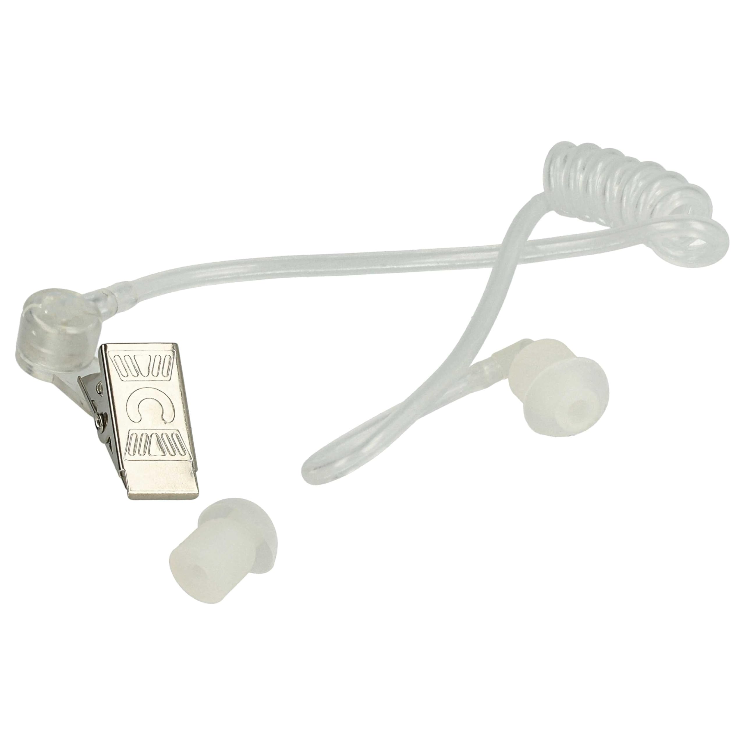 vhbw 10x zestaw słuchawkowy kompatybilny z Motorola MTX8250LS, MTX850, MTX8250, MTP810 EX radiotelefon - czarny, przezroczysty wąż akustyczny