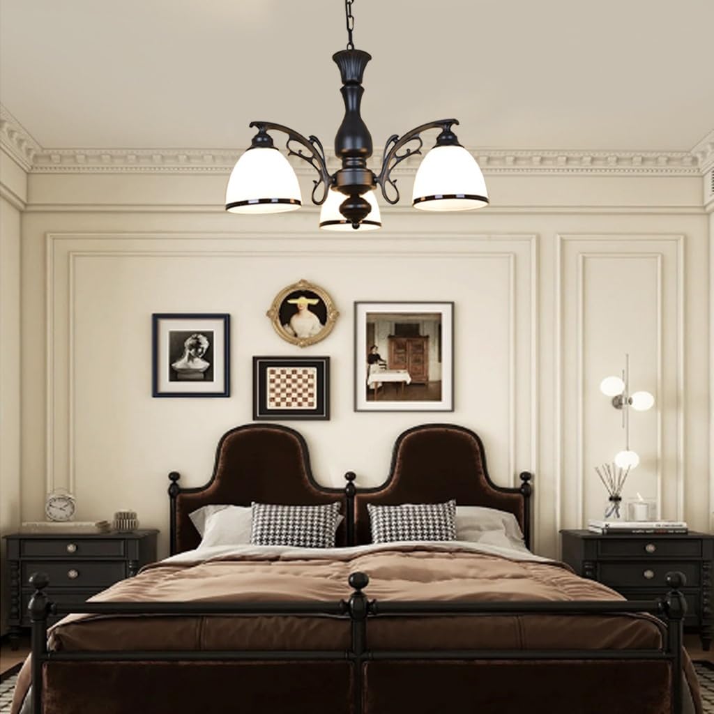 Trutipon Retro Pendant Light, Branch Shaped Living Room Light, Height Adjustable Wrought Iron 3-light/5-light Ceiling Light, Suitable for bedrooms, Dining Rooms, Exhibition Halls(55 * 40cm)