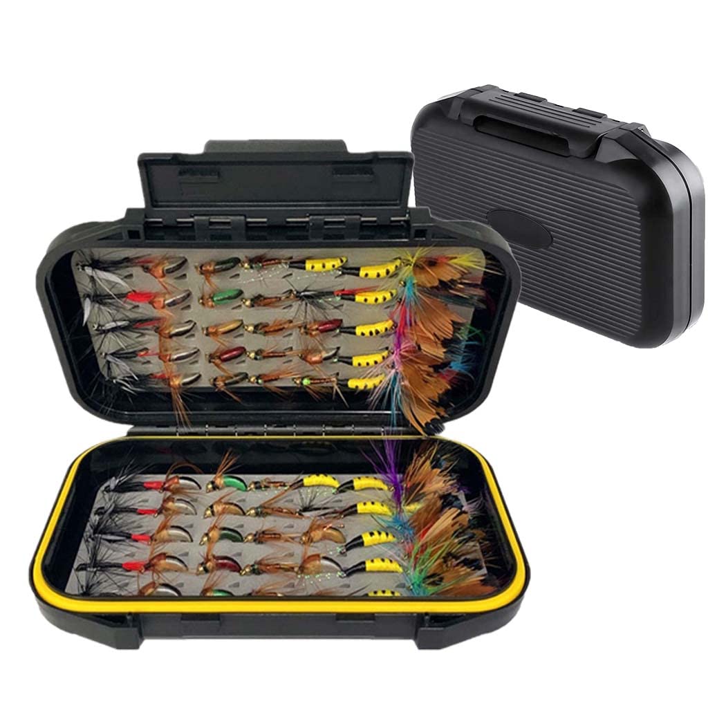 Fly Fishing Flies Kit 40/137pcs Dry/Wet Flies Assortment Nyphms Popper Streamer for Trout Bass Steelhead Fish+ Fly Box