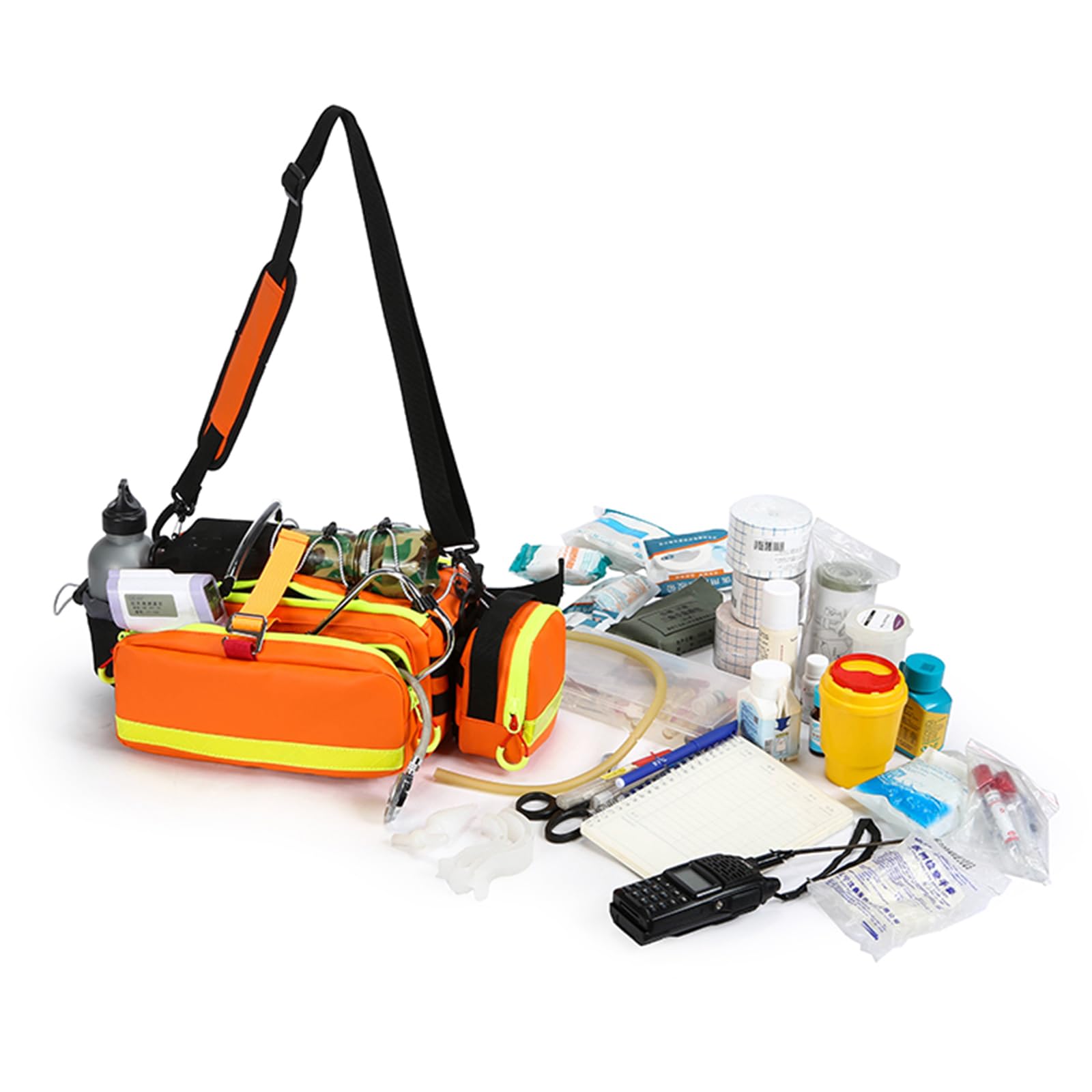 Leeres EMT Trauma-Set, wasserdichte Erste-Hilfe-Tasche, Notfalltasche, Organizer, mit reflektierenden Streifen, Outdoor-Rettungstasche., blau, modisch