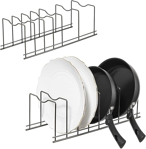 SANNO Soporte para tapa de olla, estante organizador de cocina, soporte para tapas de ollas, organizador de cocina para ollas y sartenes, tapas,